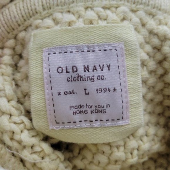 Old Navy Yellow Knit Zip Front Hoodie Sweater - Picture 4 of 5